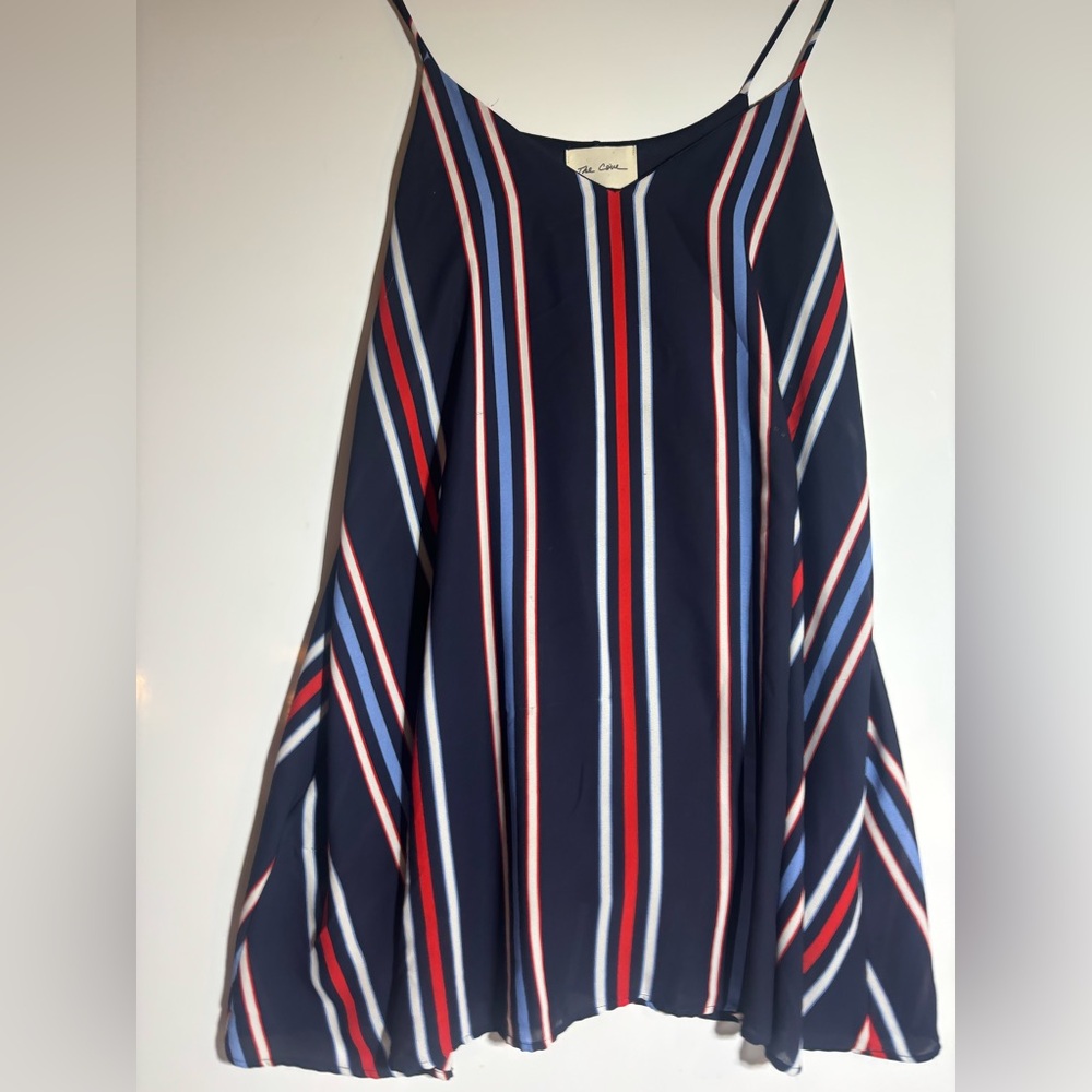 Striped Navy pocketed lined Dress